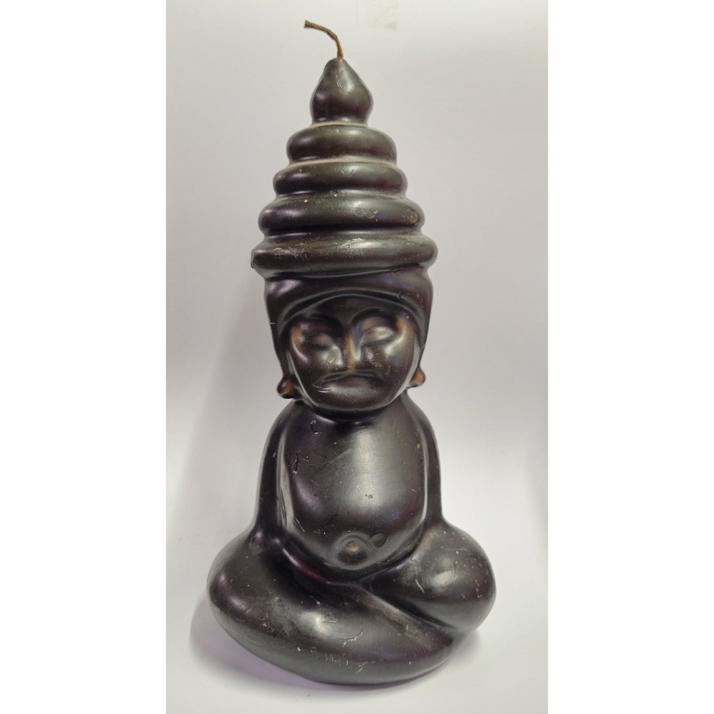 Vintage Candelier Tennessee Buddha Candle Bronze Brown Zen Unburned 9"